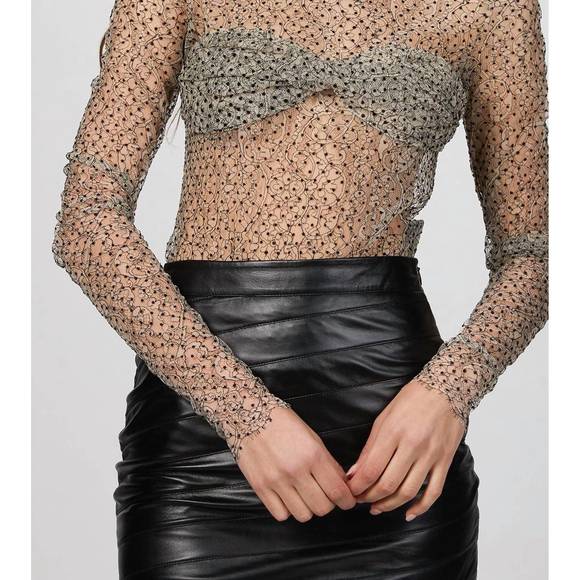 NEW ZEYNEP ARCAY polka dot lace bodysuit in black/white - Picture 4 of 4